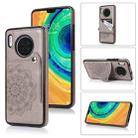 For Huawei Mate 30 Pro Embossed Pattern PU + TPU Protective Case with Holder & Wallet & Card Slots(Grey) - 1