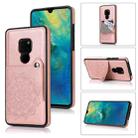 For Huawei Mate 20 Embossed Pattern PU + TPU Protective Case with Holder & Wallet & Card Slots(Rose Gold) - 1