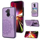 For Huawei Mate 20 Lite Embossed Pattern PU + TPU Protective Case with Holder & Wallet & Card Slots(Purple) - 1