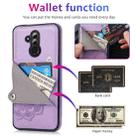 For Huawei Mate 20 Lite Embossed Pattern PU + TPU Protective Case with Holder & Wallet & Card Slots(Purple) - 9