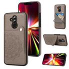 For Huawei Mate 20 Lite Embossed Pattern PU + TPU Protective Case with Holder & Wallet & Card Slots(Grey) - 1