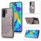 For Huawei P30 Pro Embossed Pattern PU + TPU Protective Case with Holder & Wallet & Card Slots(Grey) - 1