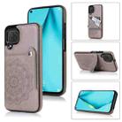 For Huawei P40 Lite Embossed Pattern PU + TPU Protective Case with Holder & Wallet & Card Slots(Grey) - 1