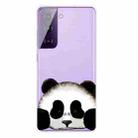 For Samsung Galaxy S21 5G Colored Drawing Pattern Highly Transparent TPU Protective Case(Hug Face Bear) - 1