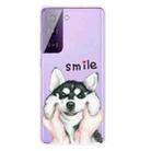 For Samsung Galaxy S21 5G Colored Drawing Pattern Highly Transparent TPU Protective Case(Pinch Face Dog) - 1