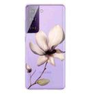 For Samsung Galaxy S21 5G Colored Drawing Pattern Highly Transparent TPU Protective Case(A Lotus) - 1