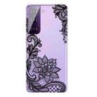 For Samsung Galaxy S21 5G Colored Drawing Pattern Highly Transparent TPU Protective Case(Black Rose) - 1