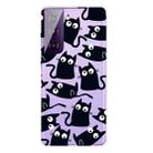 For Samsung Galaxy S21 5G Colored Drawing Pattern Highly Transparent TPU Protective Case(Funny Cat) - 1