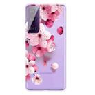 For Samsung Galaxy S21 5G Colored Drawing Pattern Highly Transparent TPU Protective Case(Cherry Blossoms) - 1