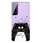 For Samsung Galaxy S21+ 5G Colored Drawing Pattern Highly Transparent TPU Protective Case(Black and White Rat) - 1