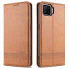 For Oppo F17 AZNS Magnetic Calf Texture Horizontal Flip Leather Case with Card Slots & Holder & Wallet(Light Brown) - 1