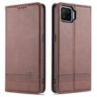 For Oppo F17 AZNS Magnetic Calf Texture Horizontal Flip Leather Case with Card Slots & Holder & Wallet(Dark Brown) - 1