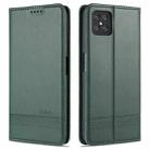 For Oppo A92s AZNS Magnetic Calf Texture Horizontal Flip Leather Case with Card Slots & Holder & Wallet(Dark Green) - 1