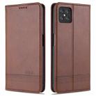 For Oppo A92s AZNS Magnetic Calf Texture Horizontal Flip Leather Case with Card Slots & Holder & Wallet(Dark Brown) - 1