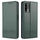 For Xiaomi Redmi Note 9 AZNS Magnetic Calf Texture Horizontal Flip Leather Case with Card Slots & Holder & Wallet(Dark Green) - 1