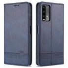 For Xiaomi Redmi Note 9 AZNS Magnetic Calf Texture Horizontal Flip Leather Case with Card Slots & Holder & Wallet(Dark Blue) - 1