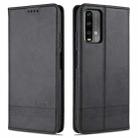 For Xiaomi Poco M3 AZNS Magnetic Calf Texture Horizontal Flip Leather Case with Card Slots & Holder & Wallet(Black) - 1