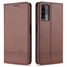 For Xiaomi Poco M3 AZNS Magnetic Calf Texture Horizontal Flip Leather Case with Card Slots & Holder & Wallet(Dark Brown) - 1