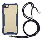 Acrylic + Color TPU Shockproof Case with Neck Lanyard For iPhone 6(Dark Blue) - 1