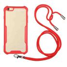 Acrylic + Color TPU Shockproof Case with Neck Lanyard For iPhone 6 Plus(Red) - 1