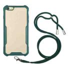 Acrylic + Color TPU Shockproof Case with Neck Lanyard For iPhone 6 Plus(Dark Green) - 1