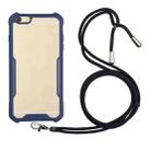 Acrylic + Color TPU Shockproof Case with Neck Lanyard For iPhone 6 Plus(Dark Blue) - 1