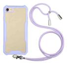 For iPhone SE 2022 / SE 2020 / 8 / 7 Acrylic + Color TPU Shockproof Case with Neck Lanyard(Purple) - 1