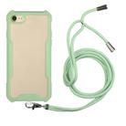 For iPhone SE 2022 / SE 2020 / 8 / 7 Acrylic + Color TPU Shockproof Case with Neck Lanyard(Avocado Green) - 1