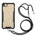 For iPhone SE 2022 / SE 2020 / 8 / 7 Acrylic + Color TPU Shockproof Case with Neck Lanyard(Black) - 1