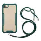 Acrylic + Color TPU Shockproof Case with Neck Lanyard For iPhone 8 Plus / 7 Plus(Dark Green) - 1
