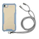 Acrylic + Color TPU Shockproof Case with Neck Lanyard For iPhone 8 Plus / 7 Plus(Milk Grey) - 1