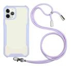 For iPhone 11 Acrylic + Color TPU Shockproof Case with Neck Lanyard (Purple) - 1