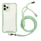 For iPhone 11 Acrylic + Color TPU Shockproof Case with Neck Lanyard (Avocado Green) - 1