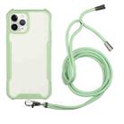 For iPhone 11 Pro Max Acrylic + Color TPU Shockproof Case with Neck Lanyard (Avocado Green) - 1