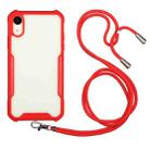 For iPhone X / XS Acrylic + Color TPU Shockproof Case with Neck Lanyard(Red) - 1