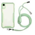 For iPhone X / XS Acrylic + Color TPU Shockproof Case with Neck Lanyard(Avocado Green) - 1
