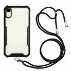 For iPhone X / XS Acrylic + Color TPU Shockproof Case with Neck Lanyard(Black) - 1