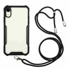 For iPhone XR Acrylic + Color TPU Shockproof Case with Neck Lanyard(Black) - 1