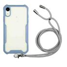 Acrylic + Color TPU Shockproof Case with Neck Lanyard For iPhone XR(Milk Grey) - 1