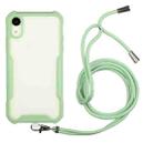 For iPhone XS Max Acrylic + Color TPU Shockproof Case with Neck Lanyard(Avocado Green) - 1