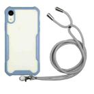 For iPhone XS Max Acrylic + Color TPU Shockproof Case with Neck Lanyard(Milk Grey) - 1