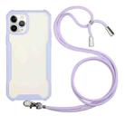 For iPhone 12 Acrylic + Color TPU Shockproof Case with Neck Lanyard - 1