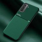 For Samsung Galaxy S21+ 5G Classic Tilt Strip Grain Magnetic Shockproof PC + TPU Case(Green) - 1