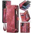 For Samsung Galaxy S21 5G CaseMe-008 Detachable Multifunctional Flip Leather Phone Case(Red) - 1