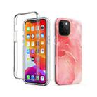 IMD 2 in 1 Upper Lower Cover Double-sided Film Marble Protective Case For iPhone 12 / 12 Pro(Red) - 1