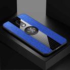 For OnePlus 6T XINLI Stitching Cloth Texture Shockproof TPU Protective Case with Ring Holder(Blue) - 1