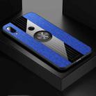 For Meizu Note 9 XINLI Stitching Cloth Texture Shockproof TPU Protective Case with Ring Holder(Blue) - 1