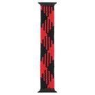 Plastic Buckle Mixed Color Nylon Braided Single Loop Watch Band For Apple Watch Ultra 49mm&Watch Ultra 2 49mm / Series 9&8&7 45mm / SE 3&SE 2&6&SE&5&4 44mm / 3&2&1 42mm, Size:S(Checkered Red Black) - 1