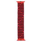 Plastic Buckle Mixed Color Nylon Braided Single Loop Watch Band For Apple Watch Ultra 49mm / Series 8&7 45mm / SE 2&6&SE&5&4 44mm / 3&2&1 42mm, Size:S(Ripple Black Red) - 1