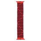 Plastic Buckle Mixed Color Nylon Braided Single Loop Watch Band For Apple Watch Ultra 49mm / Series 8&7 45mm / SE 2&6&SE&5&4 44mm / 3&2&1 42mm, Size:M(Ripple Black Red) - 1